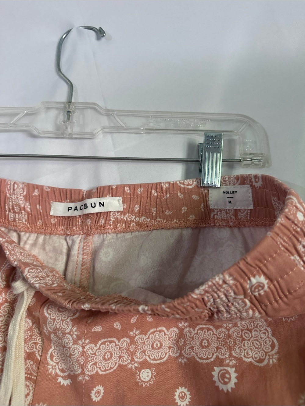 Pacsun Coral Patchwork Twill Volley Shorts - Picture 3 of 5